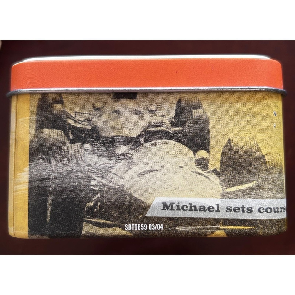 Grand Prix Fossil Watch Tin Square 2004 Retro Racing Speedway Vintage Tin Only